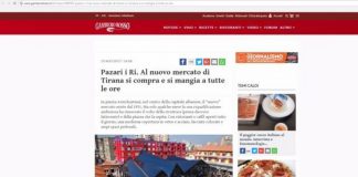 Pazari i Ri i Tiranës në revistën prestigjioze të gastronomisë italiane