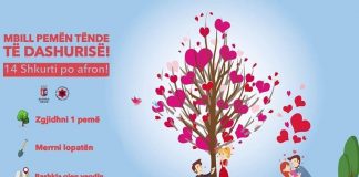 14 shkurti, mbill pemën tënde në Kopshtin e të Dashuruarve