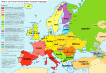 Harta/ Ja si thuhet ‘faleminderit’ në gjuhët europiane