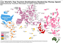 Harta/ Sa shpenzuan turistët nëpër botë në 2017? Në Shqipëri 2 miliardë dollarë