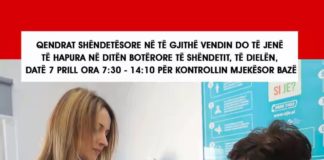 Dita Botërore e Shëndetit/ Qendrat Shëndetësore hapur edhe të dielen
