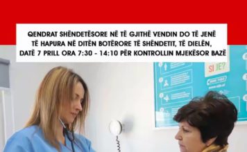 Dita Botërore e Shëndetit/ Qendrat Shëndetësore hapur edhe të dielen