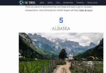 “The Travel” liston Shqipërinë si një destinacion për çdo backpacker