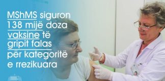 138 mijë doza vaksinash gripi falas për kategoritë më të rrezikuara
