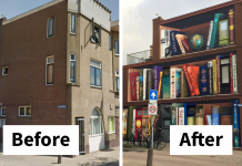 Artistët kthejnë muret e lagjes në vepra arti, vendosin librat e preferuar të banorëve