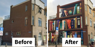 Artistët kthejnë muret e lagjes në vepra arti, vendosin librat e preferuar të banorëve