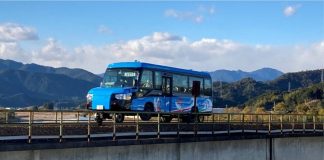 FOTOT/ Mrekullia e fundit e teknologjisë – Dy në një, del treni-autobus