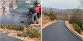 FOTOT/ Drejt përfundimit rruga Qukës-Skënderbe në Përrenjas
