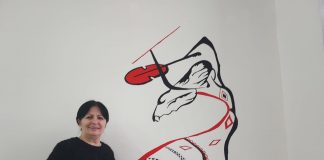 FOTOT/ Njihuni me Rajmondën, mësuesen që “qendis shkollat”. Është muzikante, por zbuloi se ka pasion pikturën