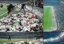 Mijëra lodra hidhen në stadiumin në Turqi, të gjithë shpërthejnë në lot