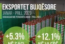Eksportet bujqësore rritje edhe për katërmujorin
