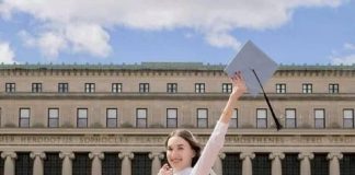 Studentja në “Columbia” vesh xhubletën ditën e diplomimit
