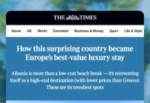 Shqipëria në fokus të prestigjiozes “The Times”